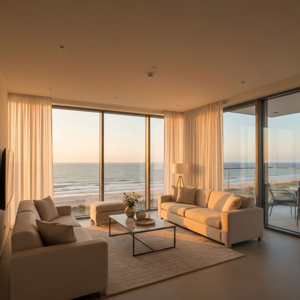 Luksusowe wnętrze z widokiem na morze